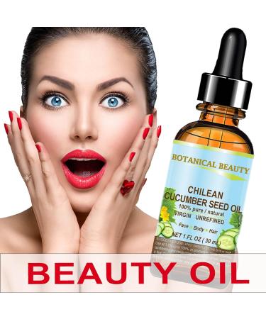 CUCUMBER SEED OIL 100% Pure Natural Virgin Unrefined Cold Pressed Carrier Oil 1 Fl.oz.- 30 ml or Face Skin Hair Nails by Botanical Beauty - Buy Online on GoSupps.com