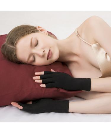 2 Pairs Arthritis Gloves Fingerless Compression Gloves for Relieve Rheumatoid Arthritis Osteoarthritis Carpal Tunnel Joint Pain for Women and Men to Daily Work (Black Large) Black Large - Buy Online on GoSupps.com