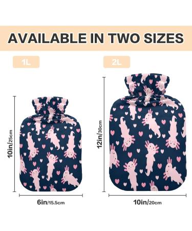 Cute Cartoon Axolotl Heat Bottle 1L - Plush Heart Warmer for Kids & Adults | Winter Hot Water Bottle Hand & Foot Warmer - Buy Online on GoSupps.com