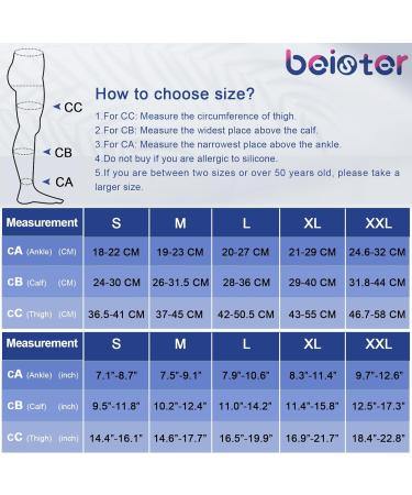 Medical Compression Stockings for Men & Women | Thigh Support 20-30 mmHg for Varicose Veins & Edema Beer Beige Klein - Buy Online on GoSupps.com