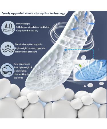 4D Cloud Soles Memory Foam Shoe Inserts - Shock Absorption Cushion for Running Walking & Hiking - Breathable Comfort Insoles (Size 45-46 Gray - Buy Online on GoSupps.com