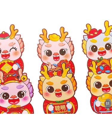 JAYIOLA 6 Red Envelopes for The Chinese Lunar New Year Hong Bao Traditional Gift Red Packets for The Graduation Festival Style B - Buy Online on GoSupps.com