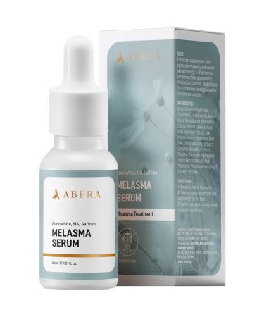 Abera Melasma Serum Melanin Correcting Facial Serum Dark Spot Corrector for Age Spot Sun Spot Freckles Melasma Treatment for Face with HA & Niacinamide All Skin Types 0.68 Fl. Oz A. Melasma Serum