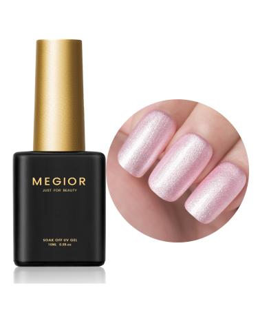 MEGIOR Pearl Gel Nail Polish Mermaid Pink 15ML Mermaid Scales Gel Polish Soak Off UV LED Nail Polish Nail Art Starter Manicure Salon DIY at Home