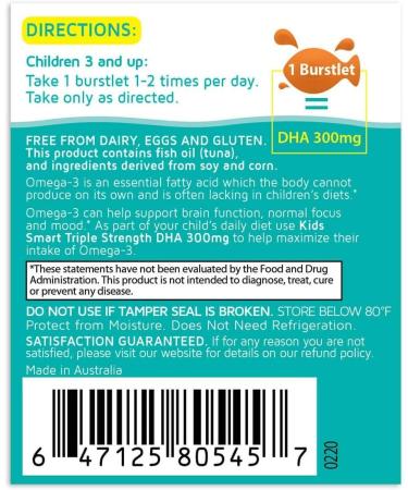 Real Health Kids Smart DHA Omega-3 Chewables - 50 Count | Supports Child Brain Health | Natural Supplement - Buy Online on GoSupps.com