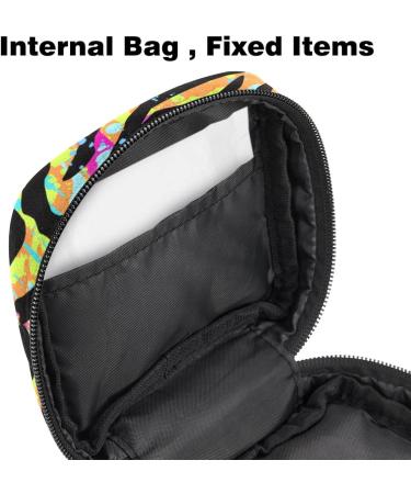 Colorful Animal Print Menstruation Pad Bag with Zipper Stylish Napkin & Tampon Storage for Women & Girls - Buy Online on GoSupps.com