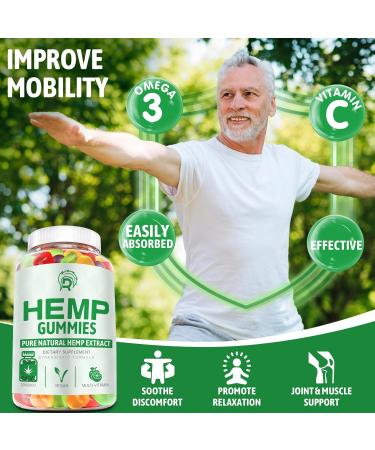 Hemp Gummies High Potency - for Pain Sleep Anxiety Extra Strength Hemp Oil Gummies - 100% Natural Organic Bear Candy H mp Supplement Gummy for Adults(2 Pack) Fruit - Buy Online on GoSupps.com