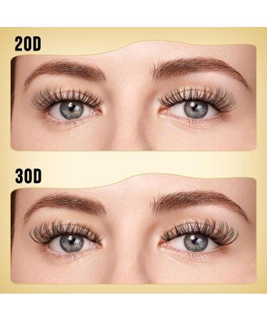 QUEWEL Individual Cluster Lashes - 320pcs 0.07C Curl DIY Eyelash Extensions (20D + 30D 12-18mm Mix) - Natural Look at Home - Buy Online on GoSupps.com