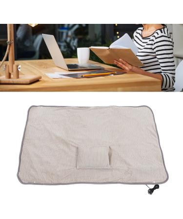 ACOUTO USB Heating Scarf - Skin-Friendly Flannel-Cashmere 5V 10W for Home Office | Cozy Striped Khaki 75x115cm - Buy Online on GoSupps.com