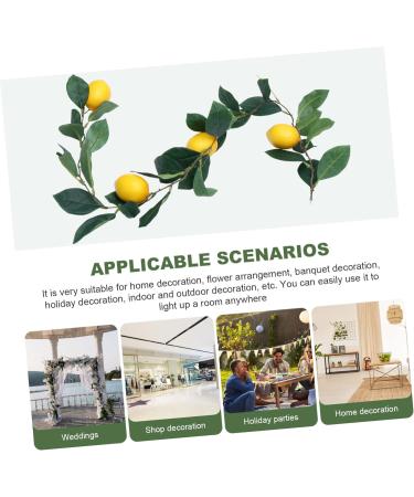 HOMSFOU 3 Pcs Simulation Lemon Rattan Lemon Vines Decorative Fruit Artificial Lemon Artificial Vines Garland Summer Garland for Mantle Lifelike Fruit Decoration Wedding Plant Stem Plastic Yellowx3pcs 100x10cmx3pcs - Buy Online on GoSupps.com