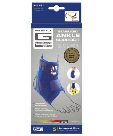 Neo-G Ankle Support | Adjustable Compression for Arthritis Relief & Joint Pain | Medical Grade Stabilized Support for Ankle Injuries & Sprains - Unisex Blue - Buy Online on GoSupps.com