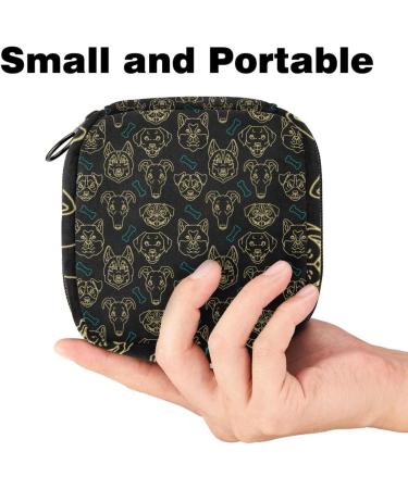 Shop Stylish Women's Napkin Storage Bags & Portable Period Pockets - Dog Head Bones Design for Teens & Moms | International Shipping Available - Buy Online on GoSupps.com