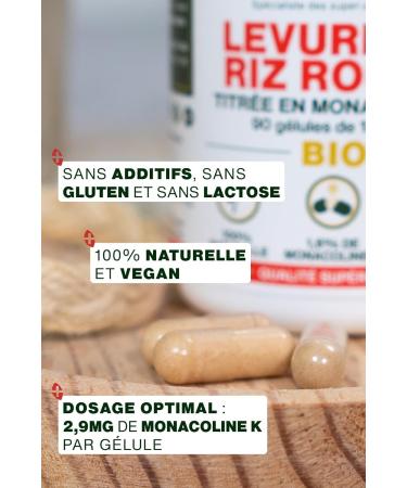 Organic Red Rice Yeast | 2.9mg Monacolin K per capsule | 181.50mg | 90 Vegan Capsules | Made in France | Superior Quality - Buy Online on GoSupps.com
