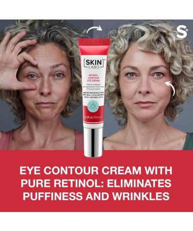 SkinLabo Retinol Eye Cream - Reduces Irritation Minimises the Appearance of Fine Lines of the Eye Contour with Microencapsulated Retinol Hyaluronic Acid - 15 ml (Old Version) - Buy Online on GoSupps.com