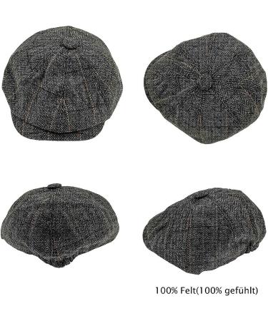 Charmylo Newsboy Cap Grey Tweed Adjustable Baker Boy Hat | Herringbone Cloth Cap | Flat Cap for Men and Women - Buy Online on GoSupps.com