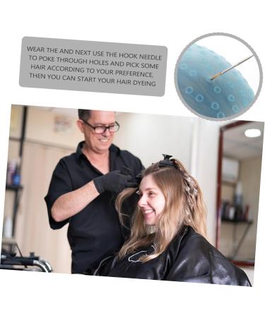 Housoutil 1 Set Hair Color Highlighter Cap Hair Bleach Bowls Crochet Hats Silicone Hair Coloring Hat Hair Coloring Kit Hair Coloring Caps Highlight Tipping Cap Stainless Steel Brighten Dye 22X16X1CM Blue - Buy Online on GoSupps.com