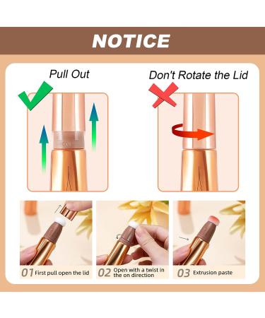 Yeweian 3PCS Liquid Contour Beauty Wand Set - Cream Bronzer, Blush, Highlighter Sticks - Cruelty-free & Blendable - Natural Matte Finish - Buy Online on GoSupps.com