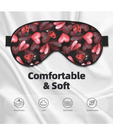 Buy Adjustable Ladybugs & Red Hearts Sleep Mask - Soft Double-Sided Eye Covers for Ultimate Comfort & Eye Edema Relief | International Shipping Available - Buy Online on GoSupps.com