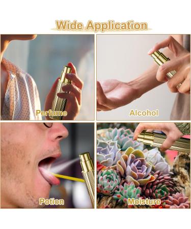 Fychuo Travel Perfume Atomiser Refillable 5ml Portable Perfume Travel Bottle Leakproof Mini Atomiser Perfume Spray Bottle for Handbag Elegant Dispenser for Women Men Golden - Buy Online on GoSupps.com
