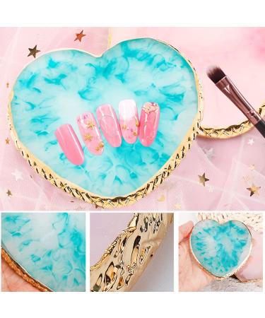 Resin Nail Art Palettes - 2 Pcs Mixing Boards with Gold Edges in Pink and Blue - Buy Online on GoSupps.com