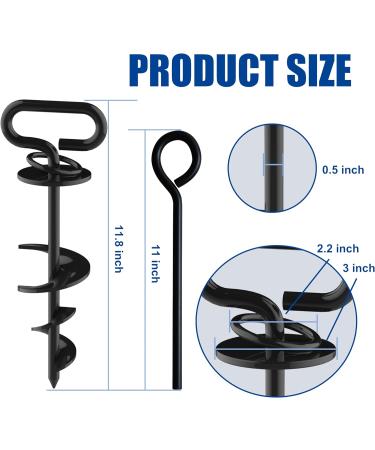 Eurmax USA Dog Tie Out Stake Triple Lock Heavy Duty Dog Anchor for Large Dogs Trampoline Stakes Dog for Yard and Outdoor Dog Runner Install & Travel Kit Included 1-Pack(Black) - Buy Online on GoSupps.com