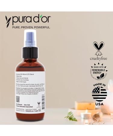 PURA D'OR Retinol Serum 3.3 Oz Advanced Anti-Aging Skin Care Formula | Fine Lines Treatment & Collagen Booster | Travel Size for Radiant Skin - Buy Online on GoSupps.com