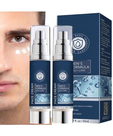2Pcs Mens Face Cream  6 in 1 Mens Face Moisturizer  Mens Anti Aging Cream Wrinkle & Dark Spots  Face Lotion For Men & Eye Bags