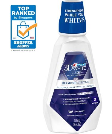 Crest 3D White Luxe Diamond Strong Mouth Rinse | Anticavity Fluoride Clean Mint 16 Fl Oz - International Shipping Available - Buy Online on GoSupps.com