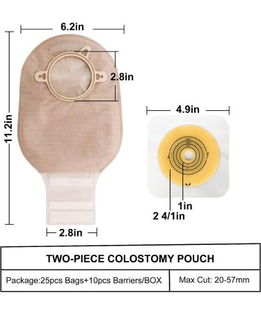 VLOOKUP 20 PCS Colostomy Bags Ostomy Supplies Two-Piece Drainable Pouches for Ileostomy Stoma Care - Cut-to-Fit (15 bags + 5 barriers) - Buy Online on GoSupps.com
