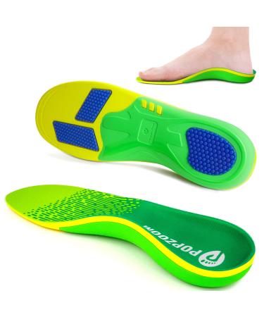 Popzoom heel spur Obesents Orthopedic insoles -Orthopedic insoles for flat feet plantar fasciitis shoe inserts -Gel deposits Sport -Xs (green) Green XS (EU35-38) -24cm