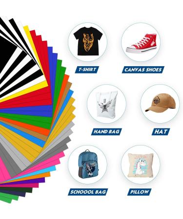 37 Pack HTV Heat Transfer Vinyl Bundle - 12x10 Iron On Vinyl for Cricut & Heat Press Machine - Assorted Colors for DIY Fabrics & T-Shirts - Buy Online on GoSupps.com
