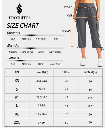Soothfeel Women's Cargo Capris Pants - Lightweight Quick Dry Summer Pants | 6 Pockets, Ideal for Travel & Hiking | Casual Black X-Large - Buy Online on GoSupps.com