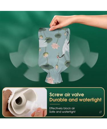 Japanese Cranes & Flowers Heat Bottle | Rubber Hot Water Bag for Pain Relief Cramps & Cold Therapy - Buy Online on GoSupps.com