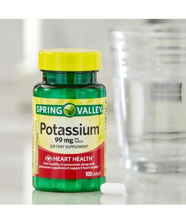 Spring Valley Potassium 99mg Supplement - 100 Count - Buy Online on GoSupps.com