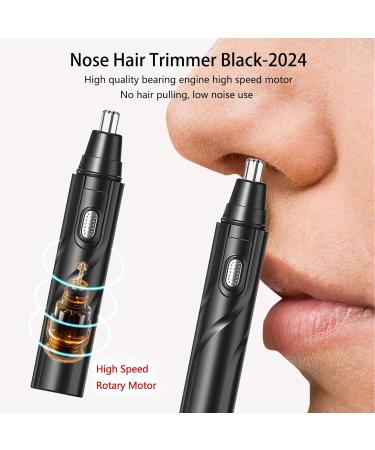 2024 Rechargeable Nose Hair Trimmer - Painless Removal & 6 Earpicks - Speed Rotation Motor - Black | International Shipping - Buy Online on GoSupps.com