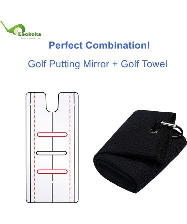 Professional Portable Golf Putting Mirror with Towel - Improve Your Putting Skills with this Golf Training Aid - Buy Online on GoSupps.com