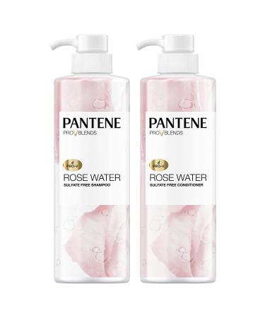 Pantene, Shampoo and Sulfate Free Conditioner Kit, Paraben and Dye Free, Pro-V Blends, Soothing Rose Water, 17.9 fl oz, Twin Pack