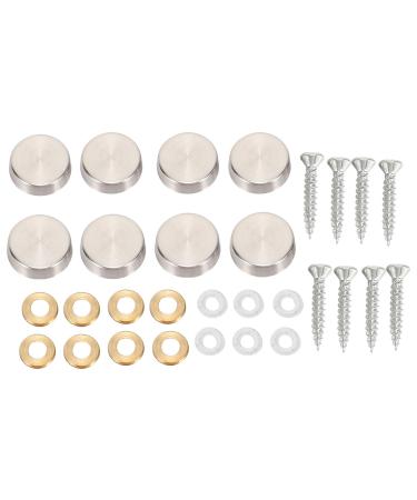 Uinfhyknd 16 mm Stainless Steel Mirror Screw Cap (8 Pieces)