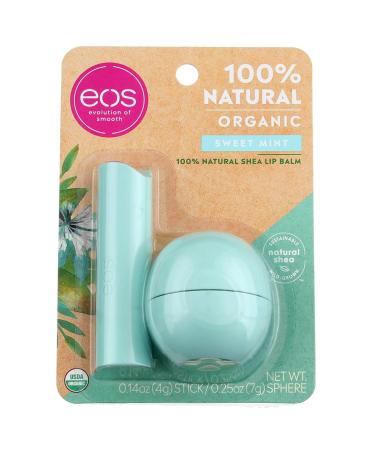 EOS 100% Natural Shea Lip Balm Sweet Mint - 2 Pack (0.39 oz) | Moisturizing & Refreshing - Buy Online on GoSupps.com