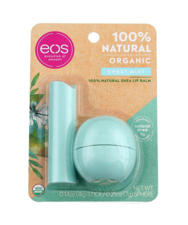 EOS 100% Natural Shea Lip Balm Sweet Mint 2 Pack 0.39 oz (11 g)