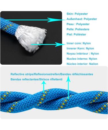 Northpada 10mm Static Safety Climbing Rope - 20m Blue Rock Climbing & Fire Rescue Rope for Parachute and Roping Activities - Buy Online on GoSupps.com