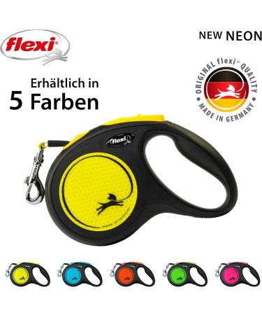 Buy Flexi New NEON M Belt 5m for Dogs Up to 25kg - Black/Neon Yellow | International Shipping Available - Buy Online on GoSupps.com