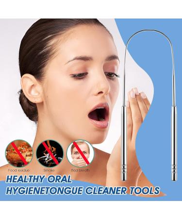 Stainless Steel Tongue Scraper Set for Adults - Oral Care Tool for Bad Breath - 2 Pack - Perfect for Travel and Home Use - Buy Online on GoSupps.com