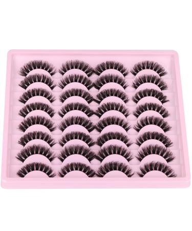 Russian Strip Lashes D Curl Cat Eye | Natural Wispy Fake Lashes Pack - 16 Pairs D2 - Buy Online on GoSupps.com