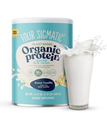 Four Sigmatic Organic Plant-Based Protein Powder Bundle with Peanut Butter Vanilla Flavors Mushrooms and Adaptogens | 21.16 oz - Buy Online on GoSupps.com