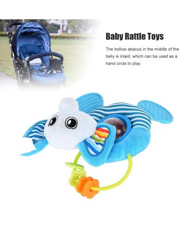 Blue Elephant Baby Rattle Toy & Teether - Portable Chewable Gift for Baby Showers | International Shipping - Buy Online on GoSupps.com