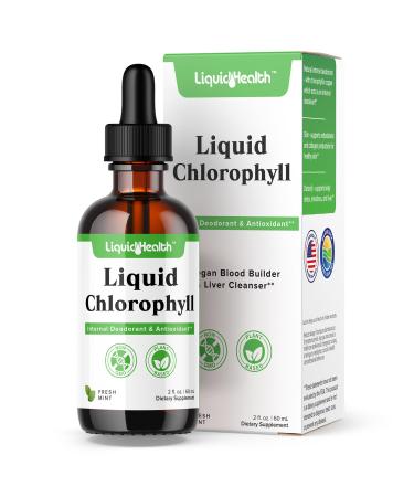 LIQUIDHEALTH Liquid Chlorophyll Drops - Internal Deodorizer Liver Detox Immune Support Promote Collagen for Hair & Skin Stop Bad Breath Reduce Appetite - Made in The USA Vegan Non-GMO (2 oz) 2 Fl Oz (Pack of 1)