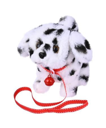 WorWoder Plush Teddy Toy Puppy Electronic Interactive Pet Dog - Walking Barking Tail Wagging Stretching Companion Animal for Kids (Dalmatians)