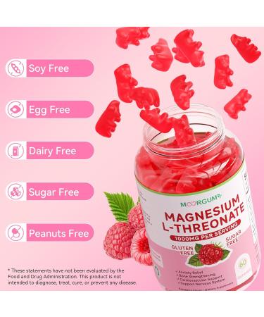 Magnesium L-threonate Memory Wellness Cognitive Wellness and Zzz Support - High Absorption 1 000mg Magnesium L-threonate Supplement 60 Count Gummies 60 Count (Pack of 1) - Buy Online on GoSupps.com
