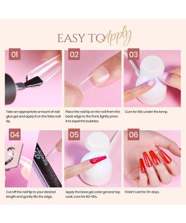 Beetles Acrylic Nail Tips Kit: 15ML Glue Gel, Long Coffin False Nails, UV LED Lamp DIY Nail Art Set - Buy Online on GoSupps.com